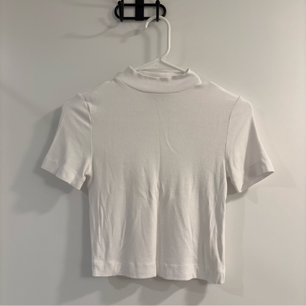 Aritzia Babaton Mock Neck Cropped Sweater Tee